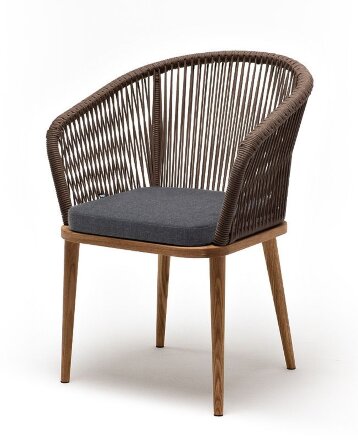 Плетеный стул Марсель серо-коричневый из дуба в Москве 