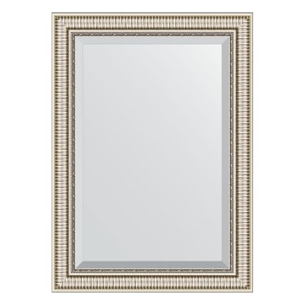 Зеркало с фацетом в багетной раме Evoform серебряный акведук 93 мм 77х107 см в Москве 