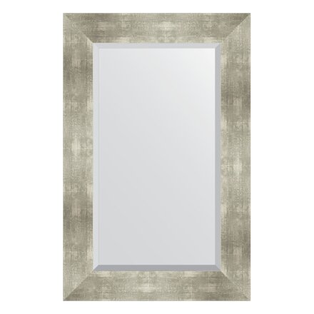 Зеркало с фацетом в багетной раме Evoform алюминий 90 мм 56х86 см в Москве 