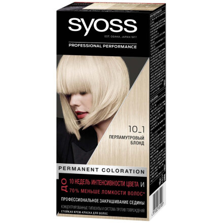 Краска для волос Syoss Color 10-1 Перламутровый блонд 115 мл в Москве 