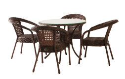 Комплект DECO 4 с круглым столом коричневый