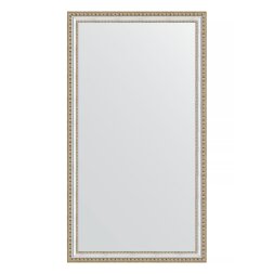 Зеркало в багетной раме Evoform золотые бусы на серебре 60 мм 75х135 см