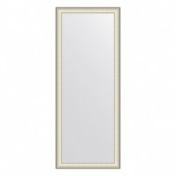 Зеркало напольное в багетной раме Evoform белая кожа с хромом 78 мм 79х200 см