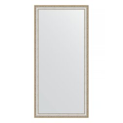 Зеркало в багетной раме Evoform золотые бусы на серебре 60 мм 75х155 см
