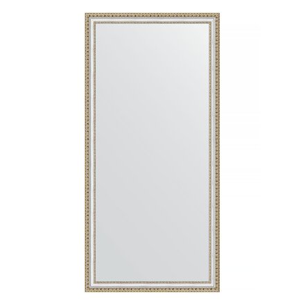 Зеркало в багетной раме Evoform золотые бусы на серебре 60 мм 75х155 см в Москве 