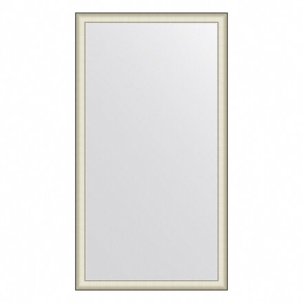 Зеркало напольное в багетной раме Evoform белая кожа с хромом 78 мм 109х200 см в Москве 