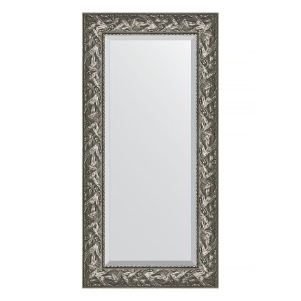 Зеркало с фацетом в багетной раме Evoform византия серебро 99 мм 59х119 см в Москве 