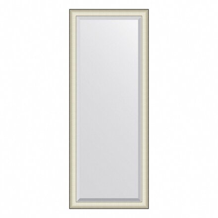 Зеркало напольное с фацетом в багетной раме Evoform белая кожа с хромом 78 мм 79х200 см в Москве 