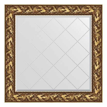 Зеркало с гравировкой в багетной раме Evoform византия золото 99 мм 89x89 см в Москве 