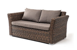 Двухместный диван из искусственного ротанга Капучино гиацинт коричневый
