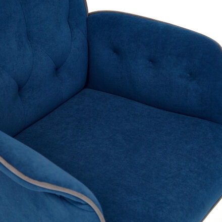Кресло ТС 64х47х132 см флок синий в Москве 