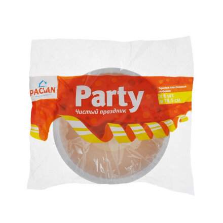 Набор тарелок Paclan Party Чистый праздник 18,5 см 6 шт в Москве 
