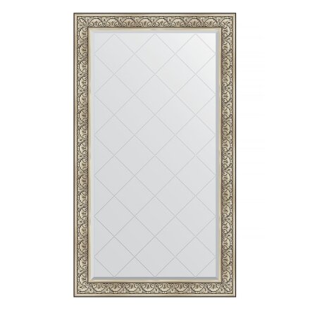 Зеркало с гравировкой в багетной раме Evoform барокко серебро 106 мм 100x175 см в Москве 