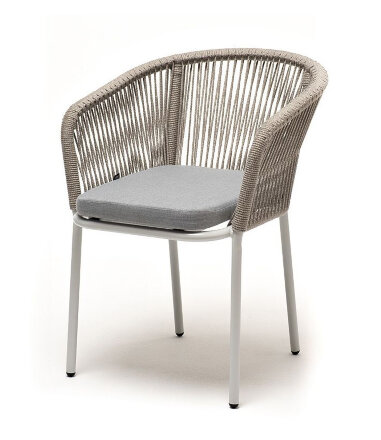 Плетеный стул из роупа Марсель бежево-серый в Москве 