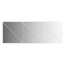 Зеркальная плитка Evoform с фацетом 15 mm - комплект 6 шт треугольник 20х20 см; серебро