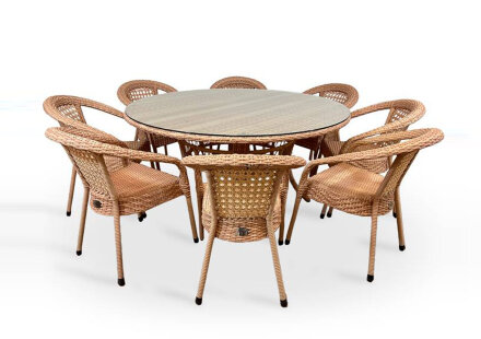 Комплект мебели DECO 8 с круглым столом, светло-коричневый в Москве 