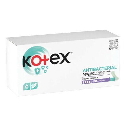 Прокладки ежедневные Kotex антибактериальные 18 шт в Москве 