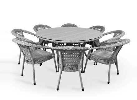 Комплект мебели DECO 8 с круглым столом, серый в Москве 