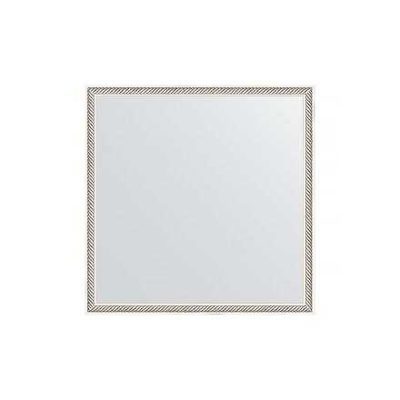 Зеркало в багетной раме Evoform витое серебро 28 мм 58х58 см в Москве 