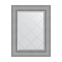 Зеркало с гравировкой в багетной раме Evoform серебряная кольчуга 88 мм 57x74 см