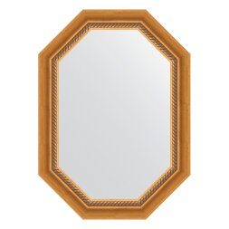 Зеркало в багетной раме Evoform состаренное золото с плетением 70 мм 53x73 см