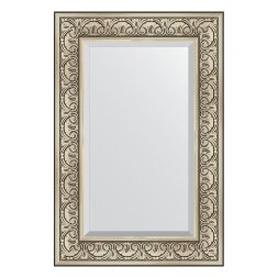 Зеркало с фацетом в багетной раме Evoform барокко серебро 106 мм 60х90 см