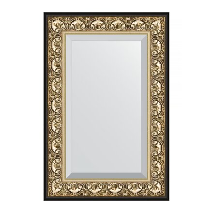 Зеркало с фацетом в багетной раме Evoform барокко золото 106 мм 60х90 см в Москве 