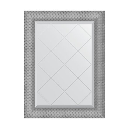 Зеркало с гравировкой в багетной раме Evoform серебряная кольчуга 88 мм 67x89 см в Москве 