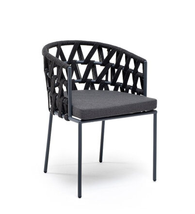 Плетеный стул из роупа Диего темно-серый в Москве 