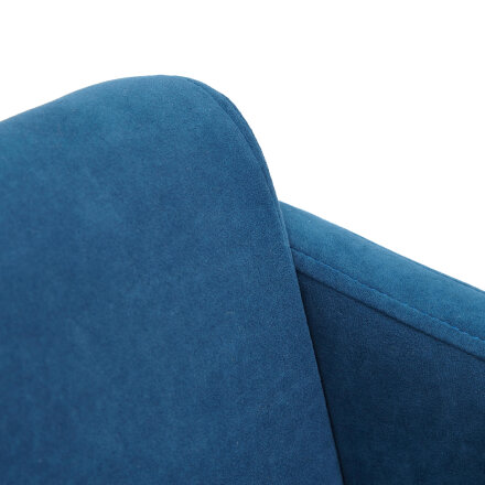 Кресло ТС 61х39х98 см флок хром синий в Москве 