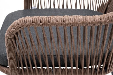 Плетеный стул из роупа Лион серо-коричневый в Москве 