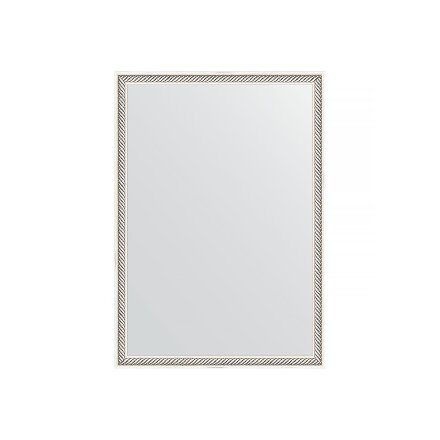 Зеркало в багетной раме Evoform витое серебро 28 мм 48х68 см в Москве 