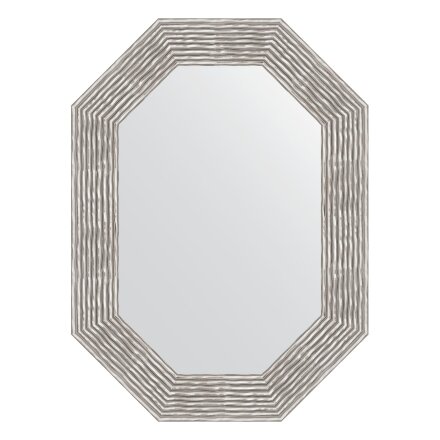 Зеркало в багетной раме Evoform волна хром 90 мм 56x76 см в Москве 