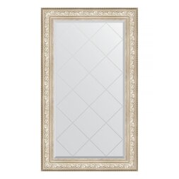 Зеркало с гравировкой в багетной раме Evoform виньетка серебро 109 мм 80x135 см