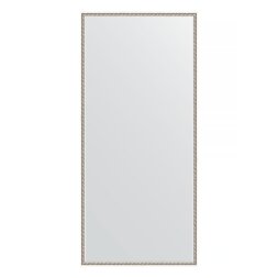 Зеркало в багетной раме Evoform витое серебро 28 мм 68х148 см