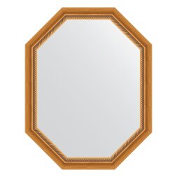 Зеркало Evoform в багетной раме состаренная бронза с плетением 70 мм 73x93 см