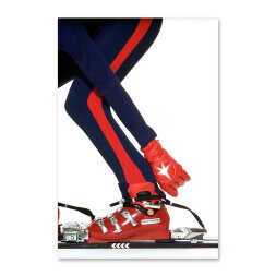 Model Wearing Wolverine Trappeur Ski Boots Постер 81 x 122 см