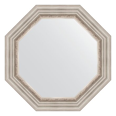 Зеркало в багетной раме Evoform римское серебро 88 мм 66,6х66,6 см в Москве 