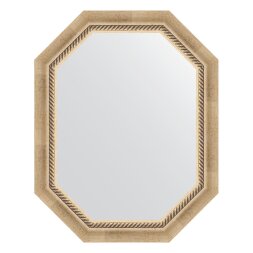 Зеркало в багетной раме Evoform состаренное серебро с плетением 70 мм 58x73 см