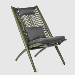 Кресло Bizzotto Aloha зелёное с подушками 66х84х98 см