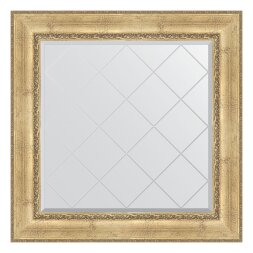 Зеркало с гравировкой в багетной раме Evoform состаренное серебро с орнаментом 120 мм 92x92 см
