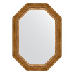Зеркало в багетной раме Evoform состаренная бронза с плетением 70 мм 53x73 см