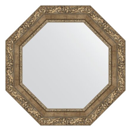 Зеркало в багетной раме Evoform виньетка античная латунь 85 мм 60x60 см в Москве 
