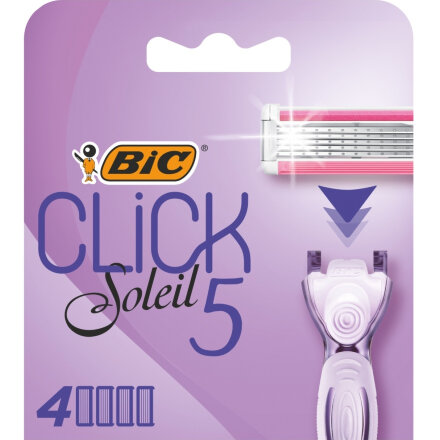 Кассеты сменные для бритья BIC Click Soleil 5 лезвий, женские, 4 шт в Москве 