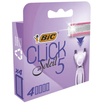 Кассеты сменные для бритья BIC Click Soleil 5 лезвий, женские, 4 шт в Москве 
