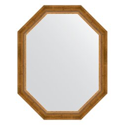 Зеркало в багетной раме Evoform состаренная бронза с плетением 70 мм 73x93 см