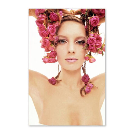 Model With Pink Roses On Her Braids Постер 81 x 122 см в Москве 