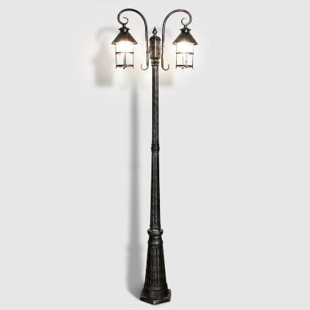 Светильник садовый Amber Lamp 9732-POLE 10 напольный IP44 E27 100Вт, черное серебро в Москве 