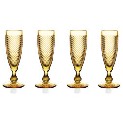 Набор бокалов для шампанского Vista Alegre Бикош желтый 110 мл, 4 шт