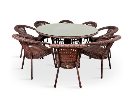 Комплект мебели DECO 8 с круглым столом, коричневый в Москве 